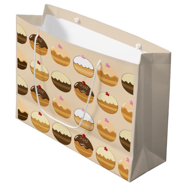 Glückliches Chanukka Große Geschenktüte (Vorderseite Schrägansicht)