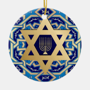Glückliches Chanukka! Kundenspezifische Keramik Ornament