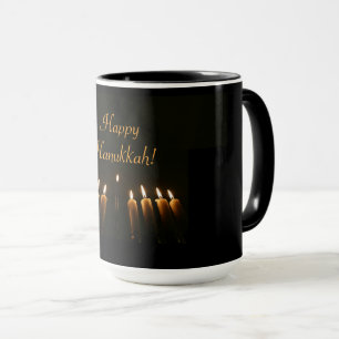 Glückliches Chanukka Menorah leuchtet elegantes Tasse