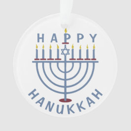 Glückliches Chanukka Menorah Ornament