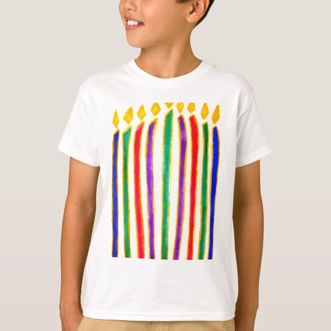 Glückliches Chanukka Menorah T-Shirt (Vorderseite)