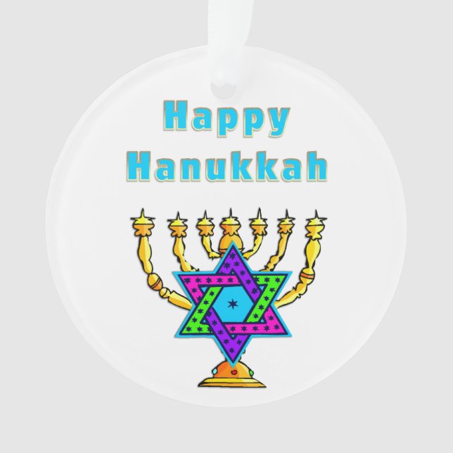 Glückliches Chanukka Ornament (Vorderseite)