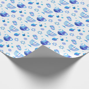 Glückliches Chanukka-Party-schöne blaue Dekorati Geschenkpapier