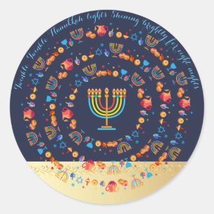 Glückliches Chanukka-Party-schöne Dekoration Runder Aufkleber