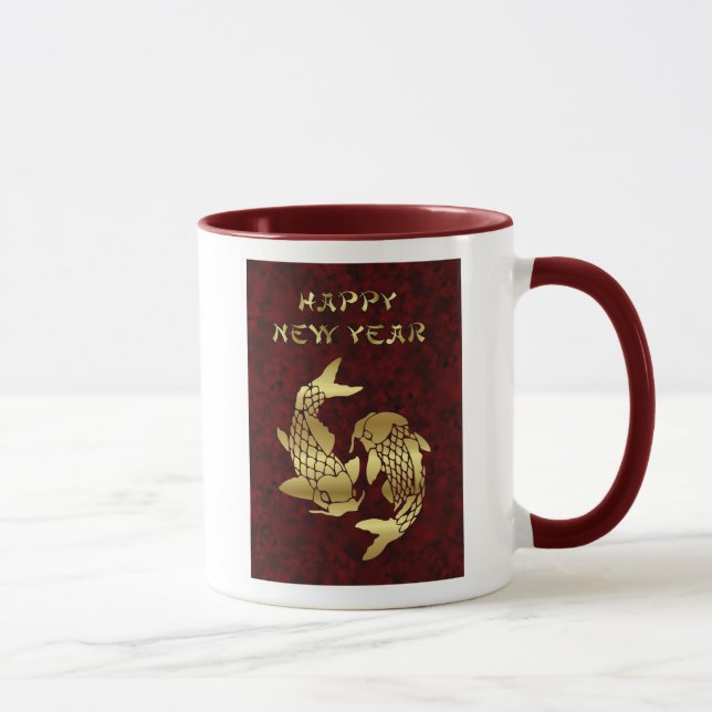 Glückliches Chinesisches Neujahrsfest koi Tasse (Rechts)