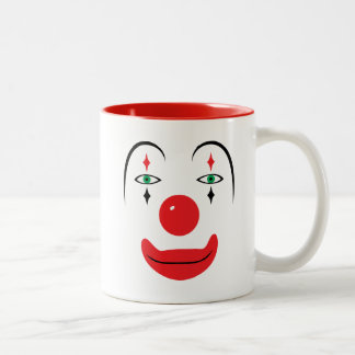 Glückliches Clown-Gesicht Zweifarbige Tasse