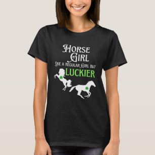 Glückliches Cowgirl-Pferdemädchen St. Patrick's Da T-Shirt