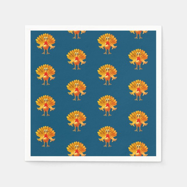 glückliches Dankeschön , Erntedank-Truthahn, Serviette (Vorderseite)