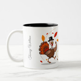 Glückliches Dankeschön mit Danksagungen Zweifarbige Tasse