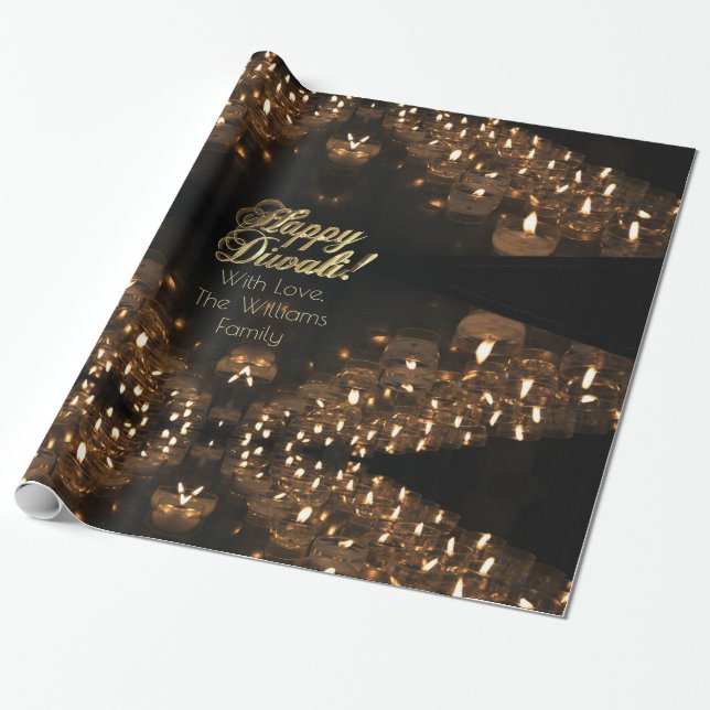 Glückliches Diwali beleuchtet Geschenkpapier (Ungerollt)