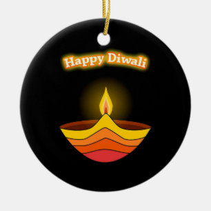 Glückliches Diwali Keramik Ornament
