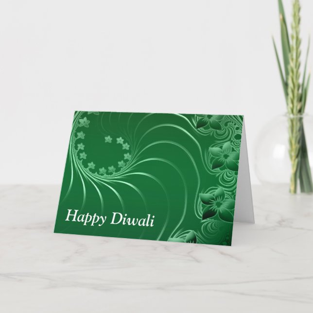 Glückliches Diwali mit Blumenrollen Karte (Vorderseite)