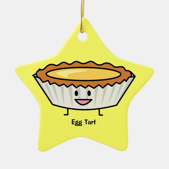 Glückliches Ei-scharfer Vanillepuddingkruste Keramik Ornament (Vorne)