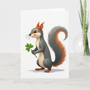 Glückliches Eichhörnchen-Kunstkarte Karte