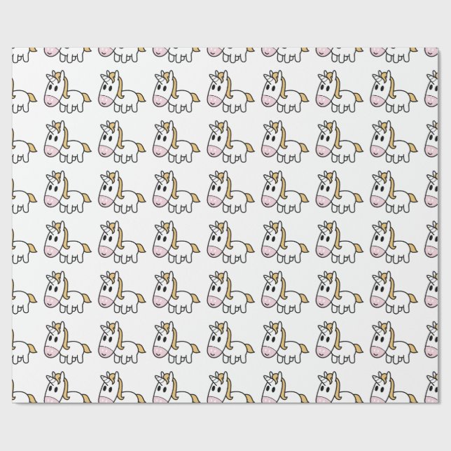 Glückliches Einhorn! Geschenkpapier (Flach)
