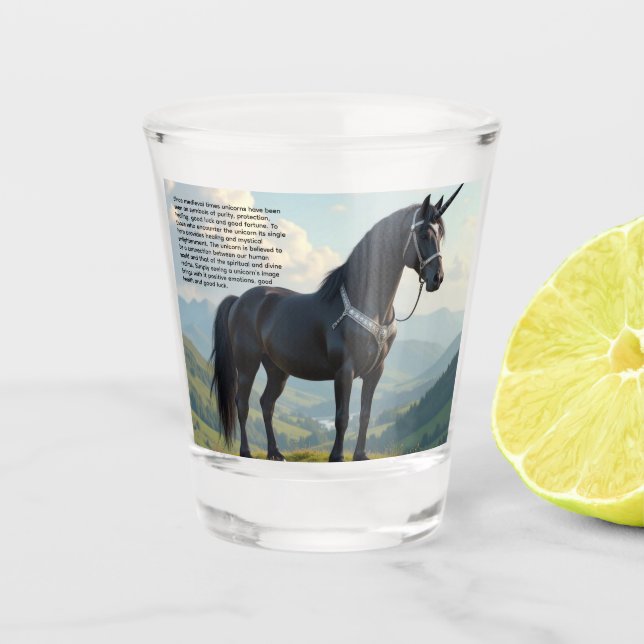 Glückliches Einhorn Schnapsglas (Vorderseite)