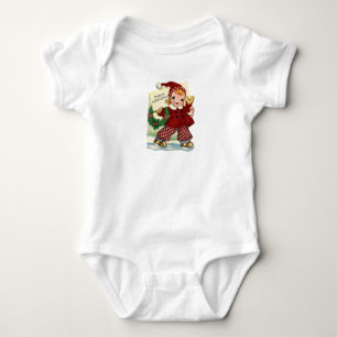 Glückliches Eisläufer-Baby-T-Shirt Baby Strampler