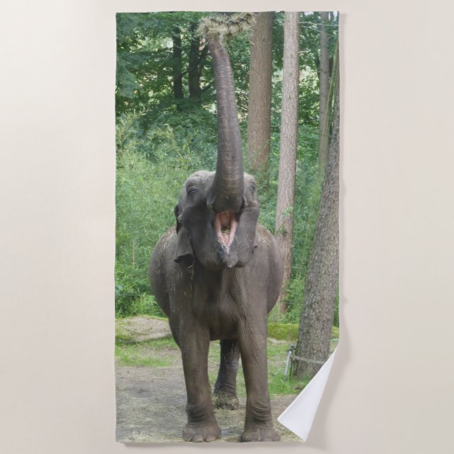 Glückliches Elefant-Badetuch Strandtuch (Vorderseite)