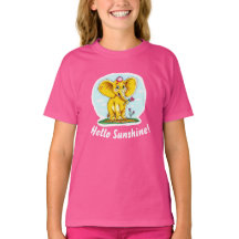 Glückliches Elefant-T-Shirt für Mädchen | Hallo So