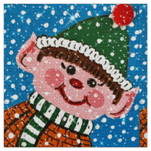 Glückliches Elf-Fabric Stoff