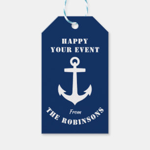 Glückliches Ereignis Ihr Name Nautical Anchor Nav Geschenkanhänger
