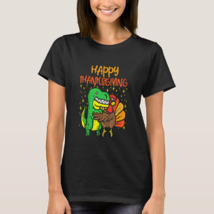 Glückliches Erntedankfest Dinosaurier Truthahn Uma T-Shirt