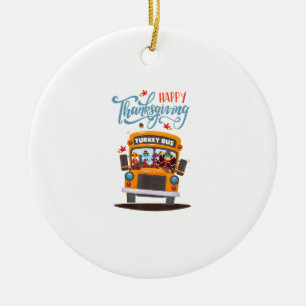 Glückliches Erntedankfest Fall Türkei Dank Schulbu Keramik Ornament