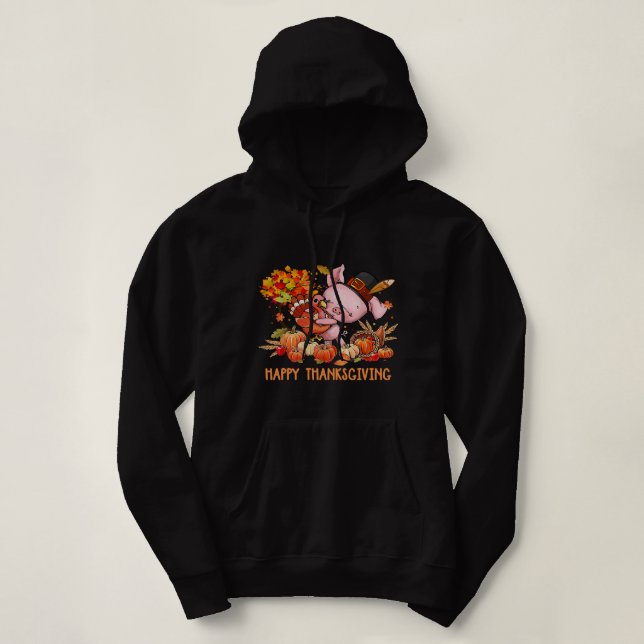 Glückliches Erntedankfest Fall Türkei mit Dabbing  Hoodie (Design vorne)