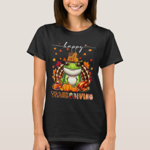 Glückliches Erntedankfest Frosch Kostüm Truthahn H T-Shirt