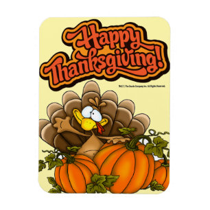 "Glückliches Erntedankfest!" Funny Turkey Magnet