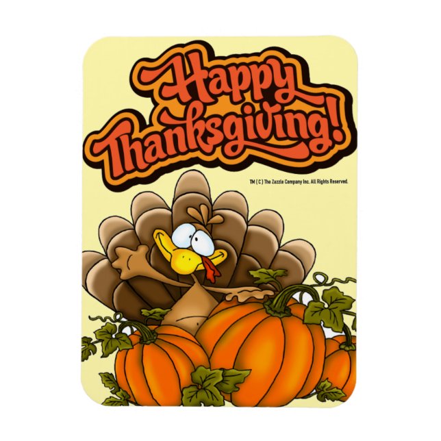 "Glückliches Erntedankfest!" Funny Turkey Magnet (Vertikal)