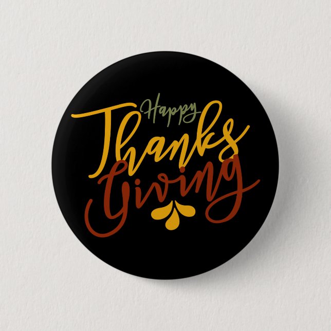 Glückliches Erntedankfest Geschenk Button (Vorderseite)