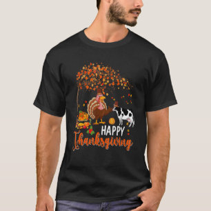 Glückliches Erntedankfest Herbstbaum Truthahn Mit  T-Shirt