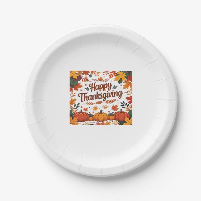 Glückliches Erntedankfest - Herbstpumpen & Herbstl Pappteller (Vorderseite)