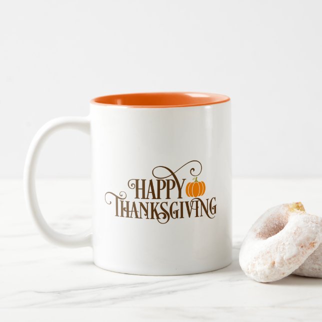 Glückliches Erntedankfest Kaffeetasse (Mit Donut)