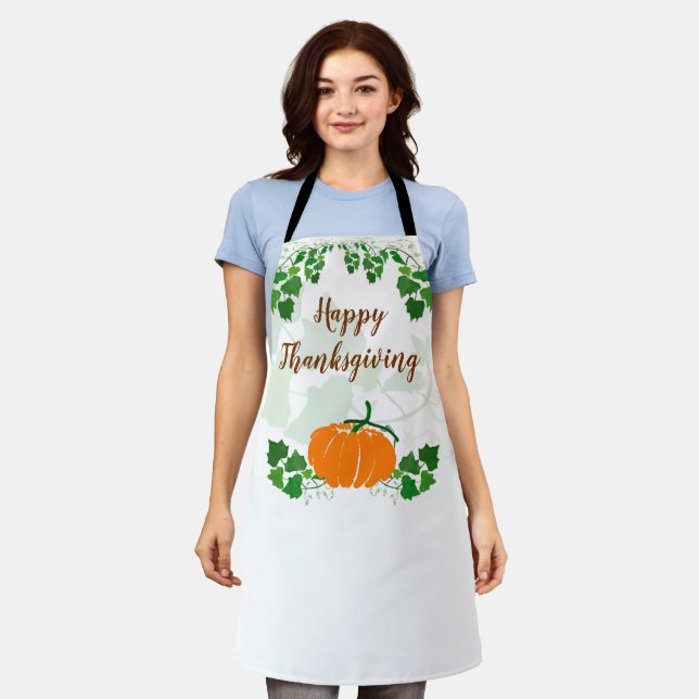 Glückliches Erntedankfest mit Pumpkin Schürze (Getragen)