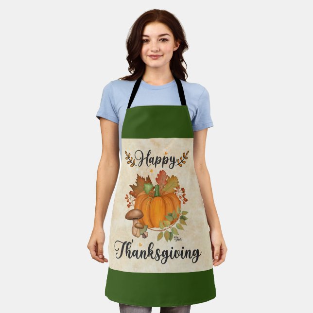 Glückliches Erntedankfest, Pumpkin-Schürze Schürze (Getragen)