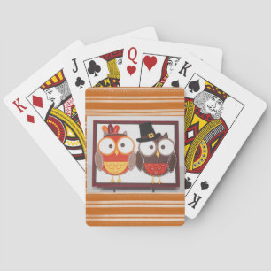 Glückliches Erntedankfest-Spielkartenspiel, Eule Spielkarten
