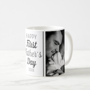 Glückliches Erstes Foto des Vaters 2. Kaffeetasse