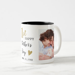 Glückliches Erstes Foto des Vaters Zweifarbige Tasse