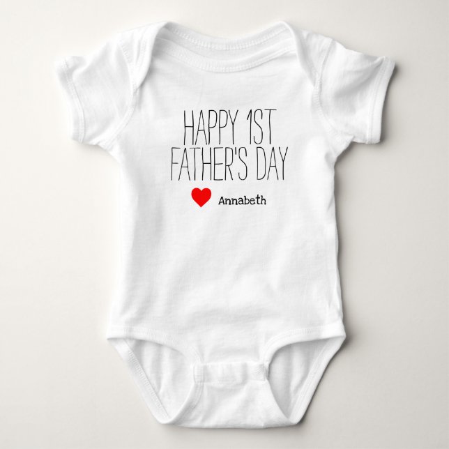 Glückliches Erstes VATER-Tag-Shirt Baby Strampler (Vorderseite)