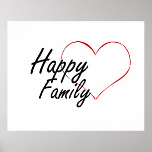 Glückliches Familienherz Poster