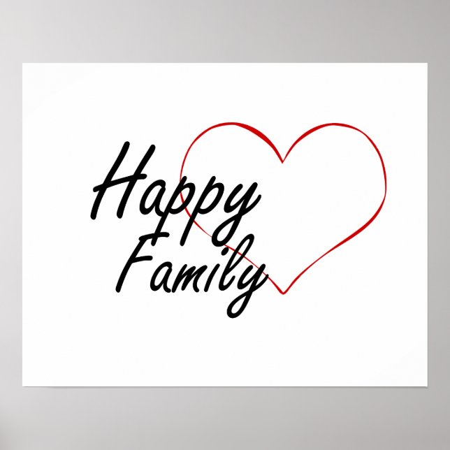 Glückliches Familienherz Poster (Vorne)