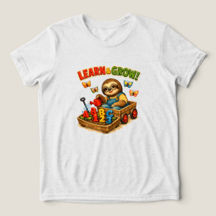 Glückliches Faultier Lernen & Wachsen Zurück zur S Tri-Blend Shirt