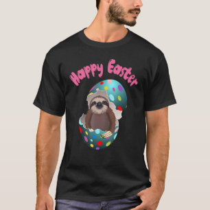 Glückliches Faultier Ostereier jagt faules Faultie T-Shirt