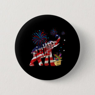 Glückliches Feuerwerk Republikanischer Elefant Ame Button