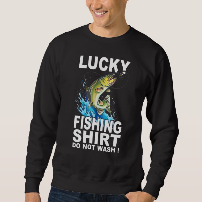 Glückliches Fischen lustig Sweatshirt (Vorderseite)