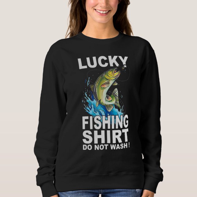 Glückliches Fischen lustig Sweatshirt (Vorderseite)