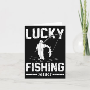 Glückliches Fischen Lustige Fischer Fisch Grafik Karte