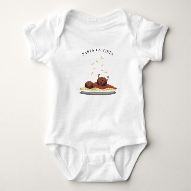 Glückliches Fleischklöschen-"Teigwaren-La Vista! " Baby Strampler (Vorderseite)